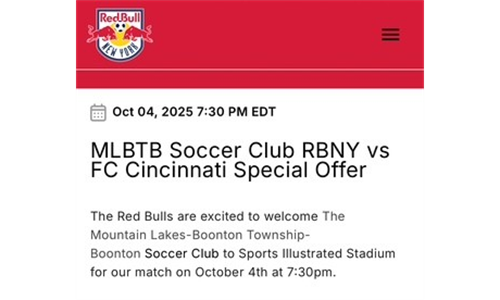 Join us for a Red Bulls Game 